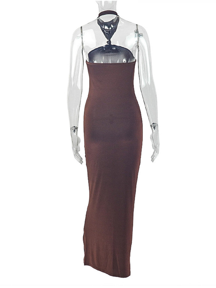 Joskaa Backless Halter Sleeveless Bodycon Maxi Dress - maxi dress image 4