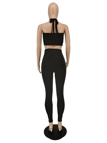 Joskaa Backless Halter Strapless Bodycon Two Piece Set - two piece set image 4