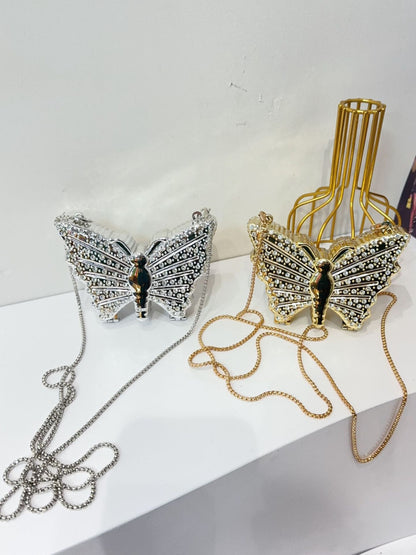 Women's Rhinestone Butterfly Acrylic Mini Handbag - Detail View 1