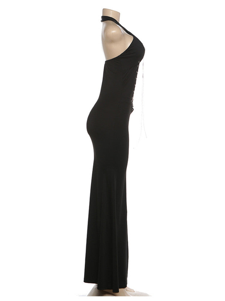 Joskaa Backless Halter Sleeveless Bodycon Maxi Dress - maxi dress image 3