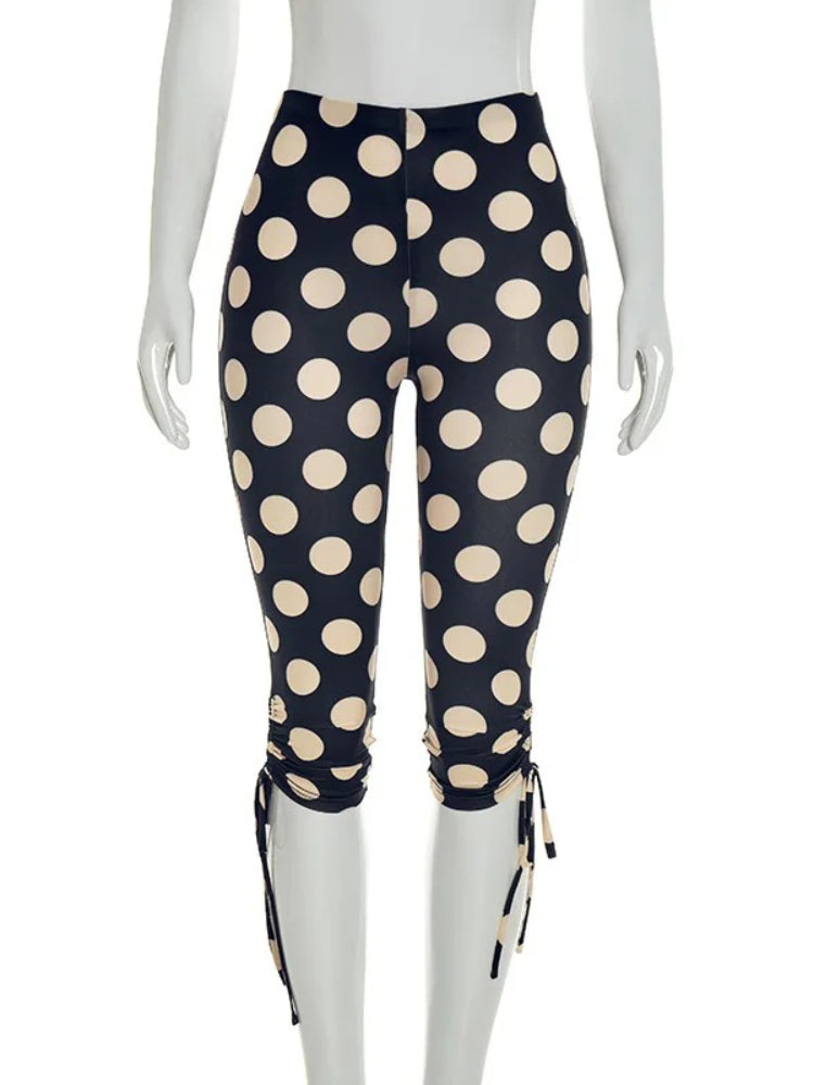 Joskaa Polka Dot Crop Pants Print Cropped Trousers - pants image 3