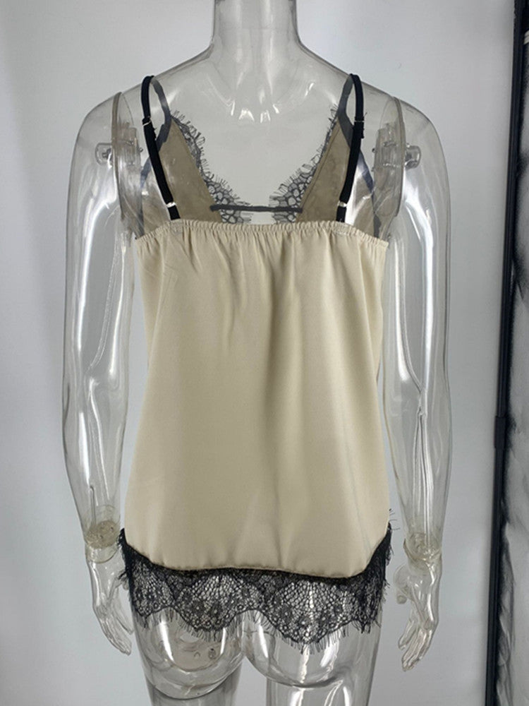 Joskaa Lace Sleeveless Top Deep Neck Tops - top image 3