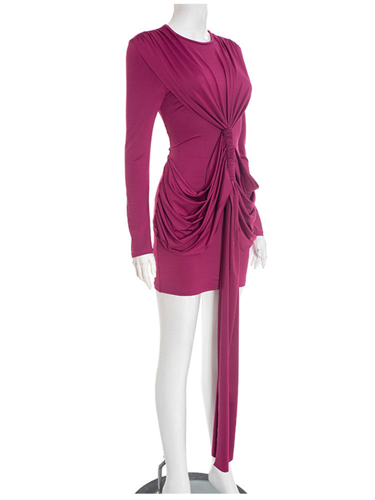 Joskaa Ruched Long Sleeve Bodycon Mini Dress - mini dress image 3