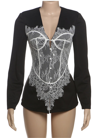Joskaa Lace Long Sleeve Bodycon Jacket - jacket image 2