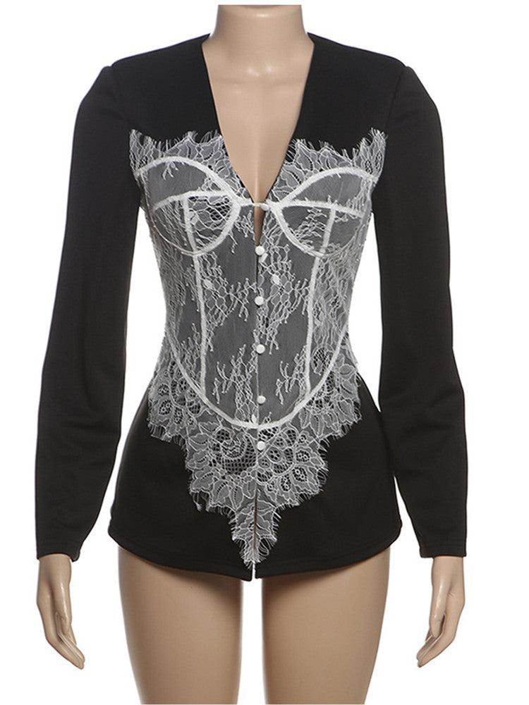 Joskaa Lace Long Sleeve Bodycon Jacket - jacket image 2