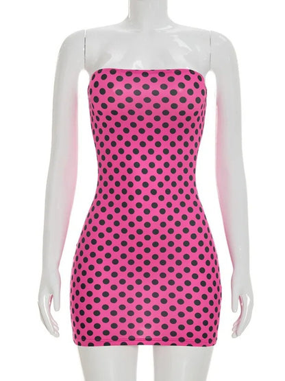 Joskaa Polka Dot Backless Strapless Bodycon Mini Dress - mini dress image 2