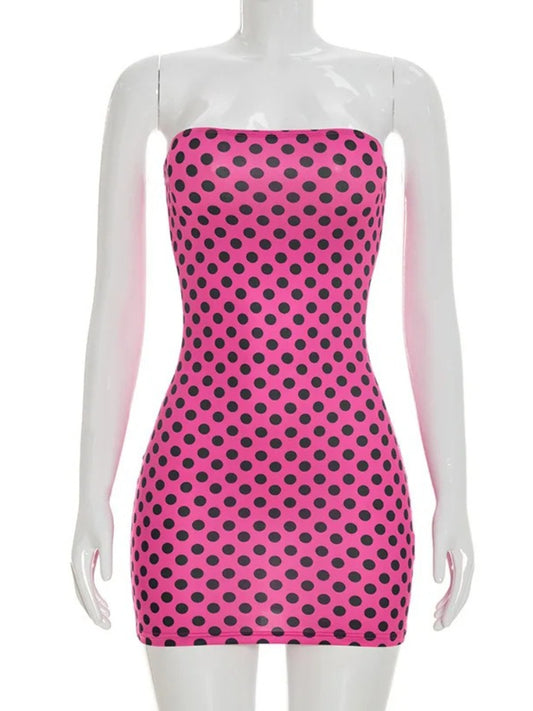 Joskaa Polka Dot Backless Strapless Bodycon Mini Dress - mini dress image 2