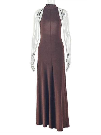 Joskaa Backless Halter Sleeveless Bodycon Maxi Dress - maxi dress image 2