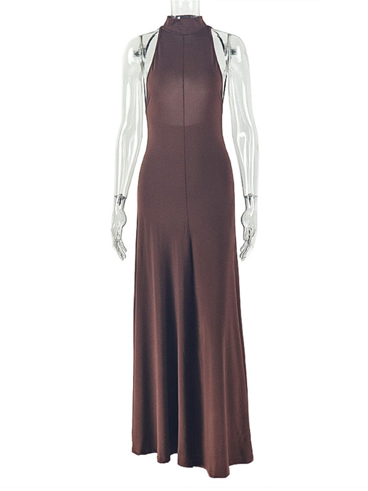Joskaa Backless Halter Sleeveless Bodycon Maxi Dress - maxi dress image 2