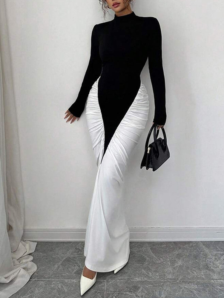 Joskaa Ruched Long Sleeve Bodycon Maxi Dress - maxi dress image 1