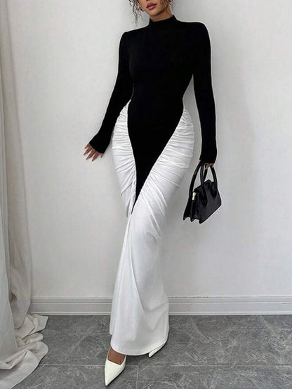 Joskaa Ruched Long Sleeve Bodycon Maxi Dress - maxi dress image 1