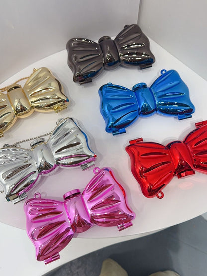 Women's Pearl Flower Bow Acrylic Mini Handbag - Detail View 1