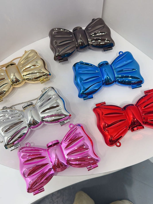 Women's Pearl Flower Bow Acrylic Mini Handbag - Detail View 1