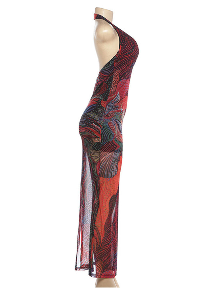 Joskaa Backless Halter Bodycon Maxi Dress - maxi dress image 3