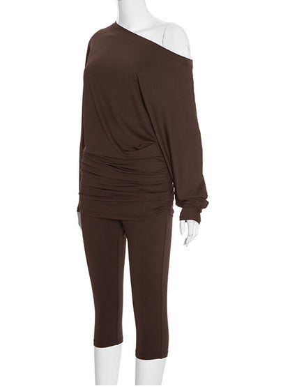 Joskaa Long Sleeve Crop Two Piece Set - two piece set image 3
