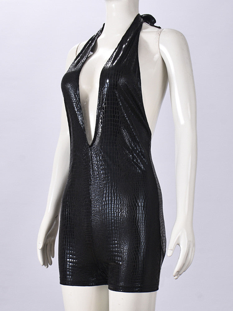Joskaa Backless Halter Sleeveless Bodycon Romper - romper image 3
