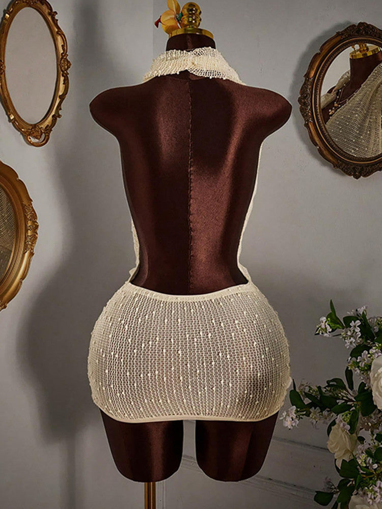 Joskaa Ribbed Knit Backless Sleeveless Bodycon Mini Dress - mini dress image 4