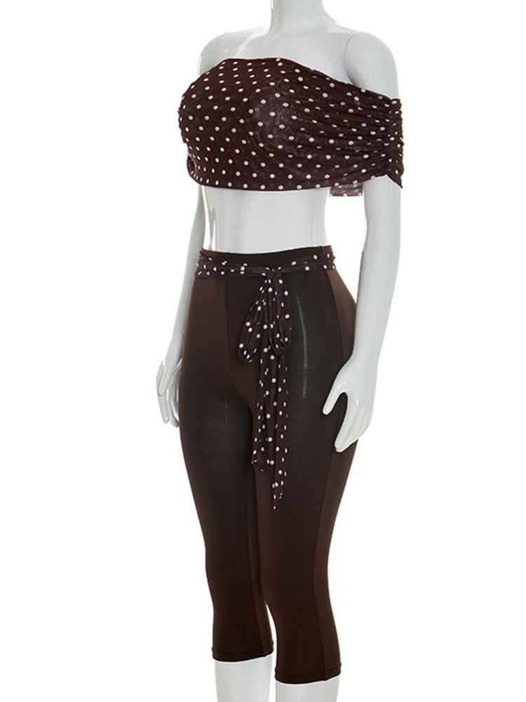 Joskaa Polka Dot Mesh Two Piece Set - two piece set image 3