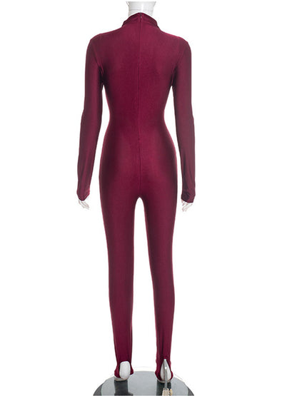Joskaa Zip Up Long Sleeve Bodycon Romper - romper image 4