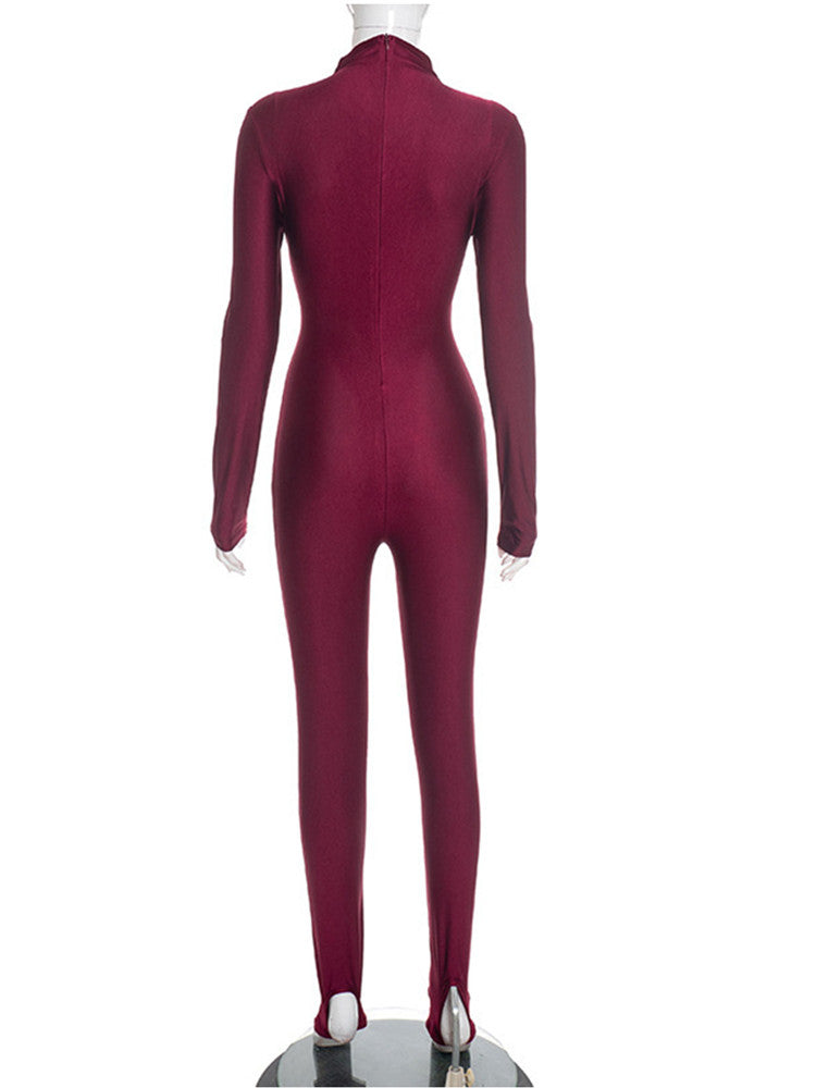Joskaa Zip Up Long Sleeve Bodycon Romper - romper image 4