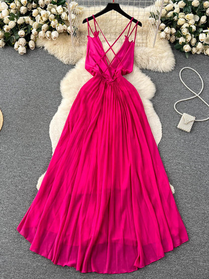 Joskaa Ruched Backless High Waist Maxi Dress - maxi dress image 3
