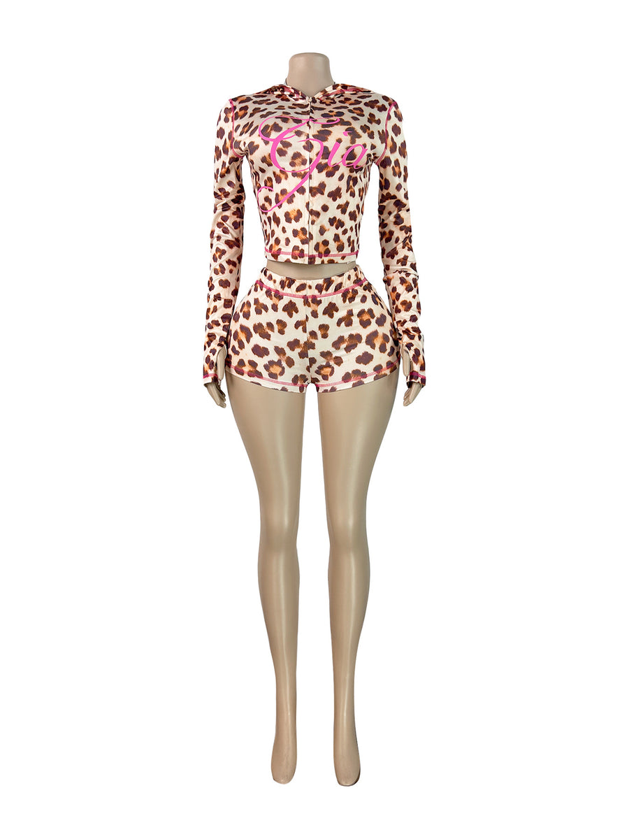 Joskaa Polka Dot Long Sleeve Crop Bodycon Two Piece Set - two piece set image 2