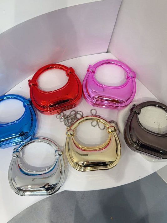 Women's Crescent Acrylic Knot Mini Crossbody Bag - Front View