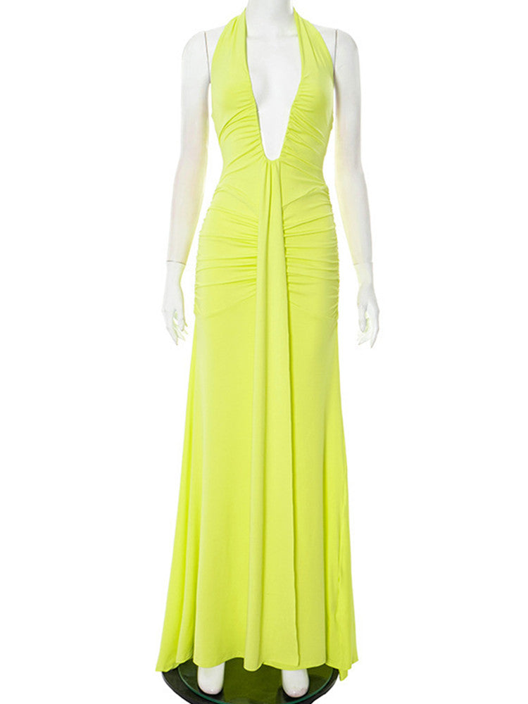 Joskaa Backless Halter Sleeveless Maxi Dress - maxi dress image 2