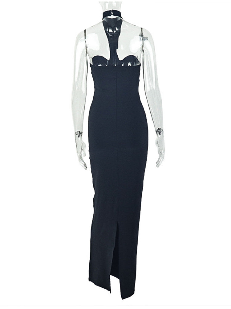 Joskaa Backless Halter Sleeveless Bodycon Maxi Dress - maxi dress image 4