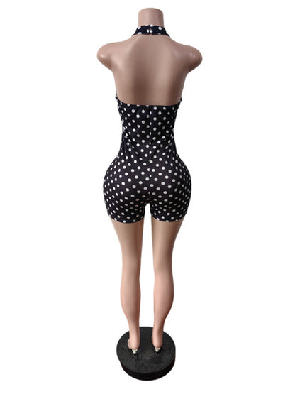 Joskaa Polka Dot Halter Bodycon Romper - romper image 4